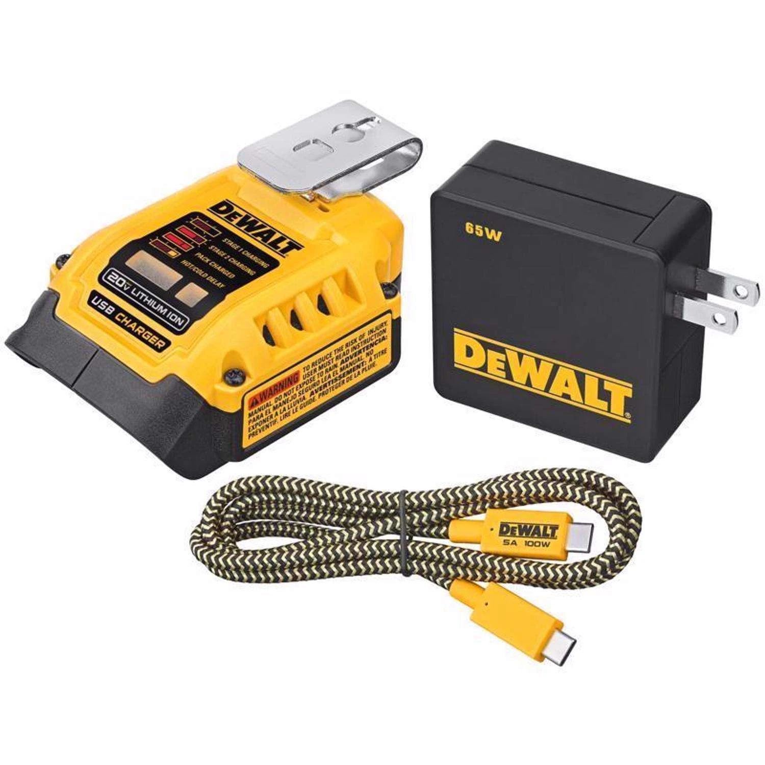 DeWalt 20V MAX DCB094 20 V Lithium-Ion USB Charging Kit 3 Pc 3 DeWalt 20V MAX DCB094 20 V Lithium-Ion USB Charging Kit 3 Pc