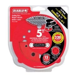 Diablo 5 In. Ceramic Blend Hook And Lock Sanding Disc 320 Grit Super Fine 15 Pk