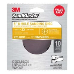 3M 5 In. Ceramic Blend Hook And Loop Sanding Disc 220 Grit Fine 10 Pk