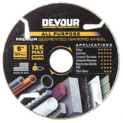 NuTek DEVOUR 5 In. D Diamond Segmented Cutting Wheel