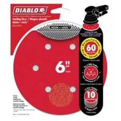 Diablo 6 In. Ceramic Blend Hook And Lock Sanding Disc 60 Grit Ultra Coarse 10 Pk