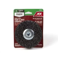 Ace 4 In. Silicon Carbide Bolt-On Drill Mount Paint And Rust Remover Disc 24 Grit Extra Coarse 2 Pk