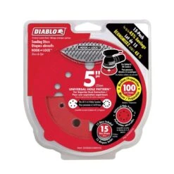 Diablo 5 In. Ceramic Blend Hook And Lock Sanding Disc 100 Grit Medium 15 Pk