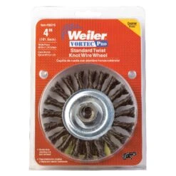 Weiler Vortec Pro 4 In. Twisted Wire Wheel Brush Carbon Steel 20000 Rpm 1 Pc