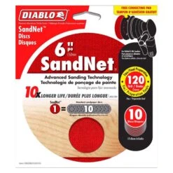 Diablo SandNet 6 In. Aluminum Oxide Hook And Lock Sanding Disc 120 Grit Fine 10 Pk