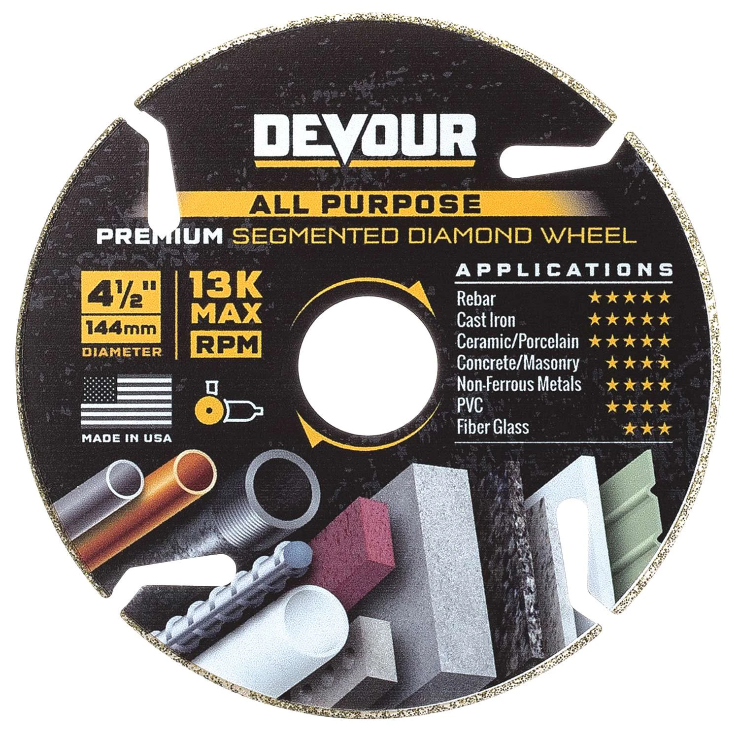 NuTek DEVOUR 4-1/2 In. D Diamond Segmented Cutting Wheel 3 NuTek DEVOUR 4-1/2 In. D Diamond Segmented Cutting Wheel