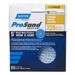 Norton ProSand 5 In. Ceramic Alumina Hook And Loop A975 Sanding Disc 220 Grit Very Fine 10 Pk