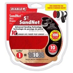 Diablo SandNet 5 In. Ceramic Blend Hook And Lock Sanding Disc 100 Grit Medium 10 Pk