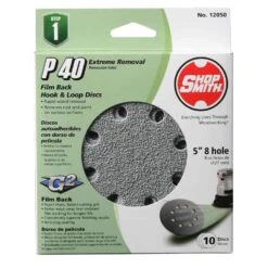 Shopsmith 5 In. Aluminum Oxide Hook And Loop Sanding Disc 40 Grit Coarse 10 Pk -Norto Shop 5a3ef7eb 594f 4e37 922e 0631c069198c