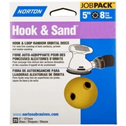 Norton Hook & Sand 5 In. Aluminum Oxide Hook And Loop A290 Sandpaper Vacuum Disc 100 Grit Medium 25