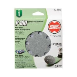 Shopsmith 5 In. Aluminum Oxide Hook And Loop Sanding Disc 100 Grit Medium 15 Pk