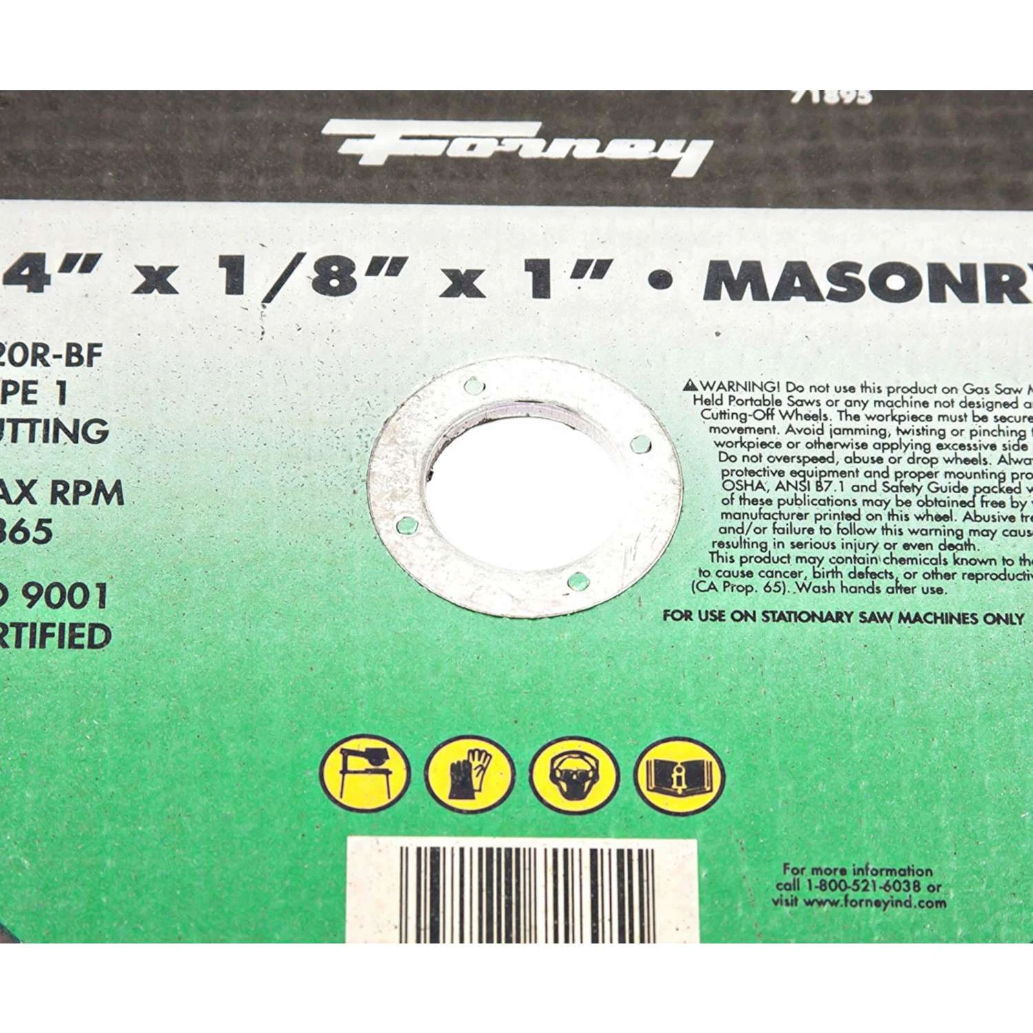 Forney 14 In. D X 1 In. Silicon Carbide Masonry/Asphalt Cutting Wheel 1 Pc 4 Forney 14 In. D X 1 In. Silicon Carbide Masonry/Asphalt Cutting Wheel 1 Pc - Image 2