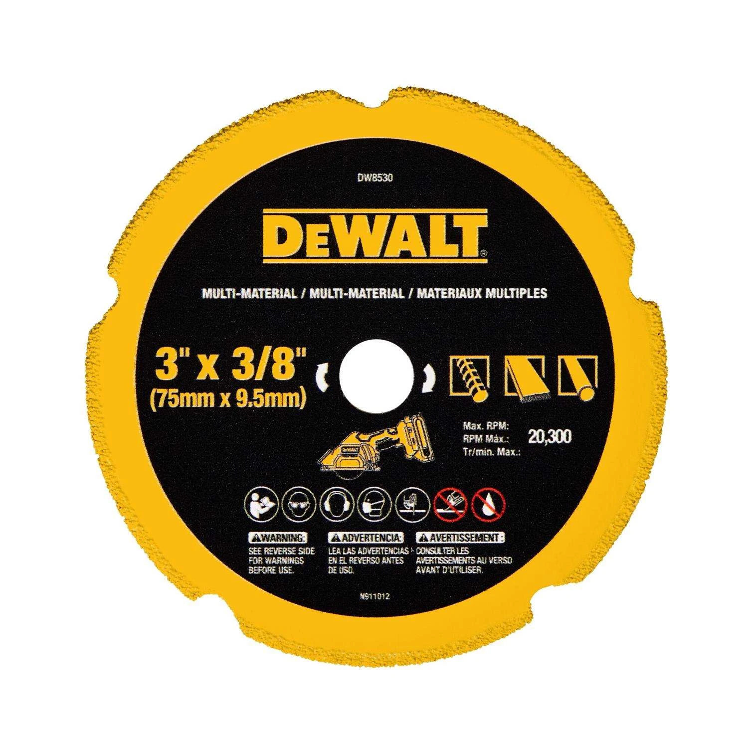 DeWalt 3 In. D X 3/8 In. Diamond Multi-Material Cut-Off Blade 1 Pk 4 DeWalt 3 In. D X 3/8 In. Diamond Multi-Material Cut-Off Blade 1 Pk - Image 2