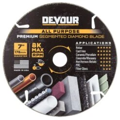 NuTek DEVOUR 7 In. D Diamond Segmented Cutting Wheel