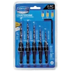 Century Drill & Tool Assorted High Speed Steel Taper Countersink Set 5 Pc