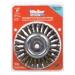 Weiler Vortec Pro 6 In. Knotted Wire Wheel Brush Carbon Steel 11000 Rpm 1 Pc