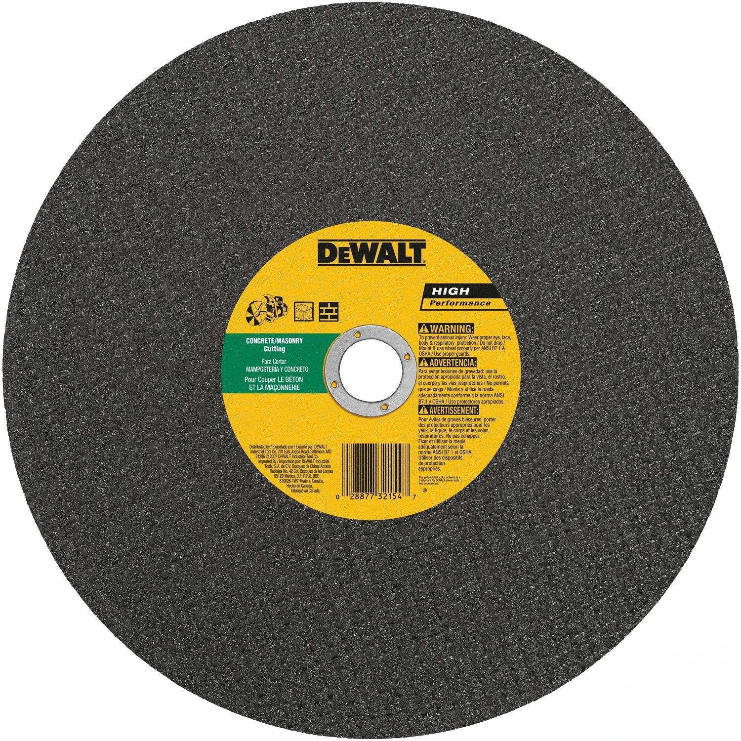 DeWalt 14 In. D X 0.78 In. Silicon Carbide Cut-Off Wheel 1 Pc 3 DeWalt 14 In. D X 0.78 In. Silicon Carbide Cut-Off Wheel 1 Pc