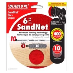 Diablo SandNet 6 In. Aluminum Oxide Hook And Lock Sanding Disc 400 Grit Fine 10 Pk