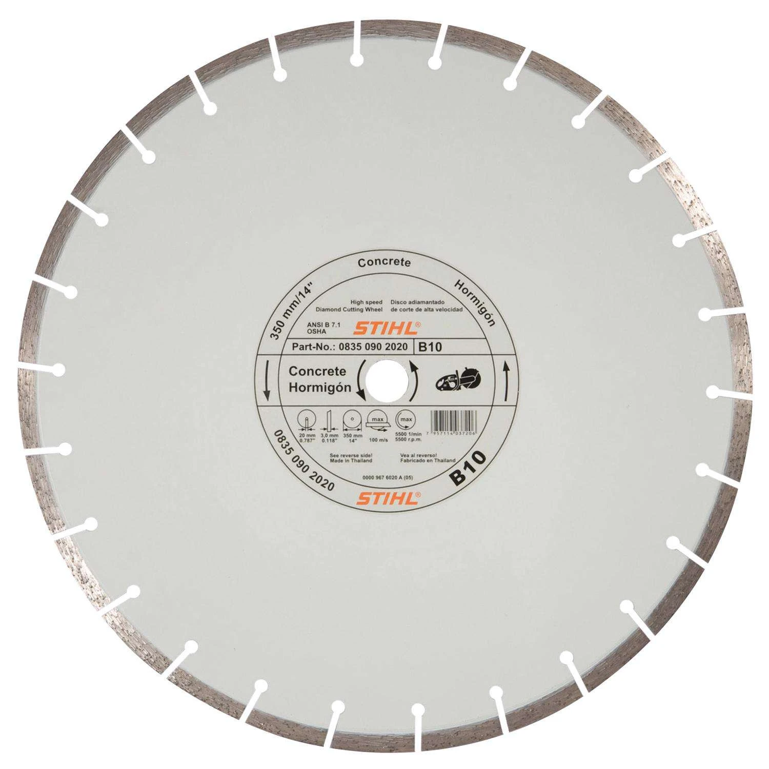 STIHL D-B 10 16 In. D X 20 Mm Diamond Cutting Wheel 1 Pk 3 STIHL D-B 10 16 In. D X 20 Mm Diamond Cutting Wheel 1 Pk