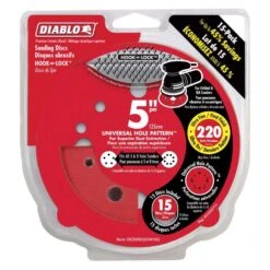 Diablo 5 In. Ceramic Blend Hook And Lock Sanding Disc 220 Grit Ultra Fine 15 Pk