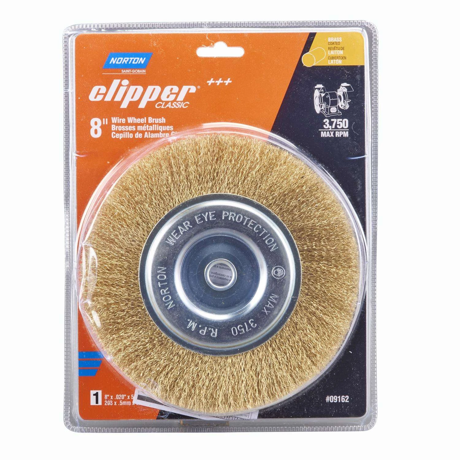 Norton Clipper 8 In. Coarse Crimped Wire Wheel Brush Brass 3750 Rpm 1 Pc 3 Norton Clipper 8 In. Coarse Crimped Wire Wheel Brush Brass 3750 Rpm 1 Pc