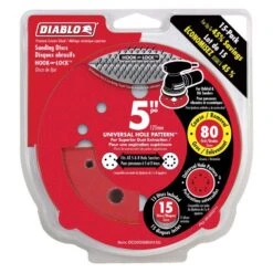 Diablo 5 In. Ceramic Blend Hook And Lock Sanding Disc 80 Grit Coarse 15 Pk