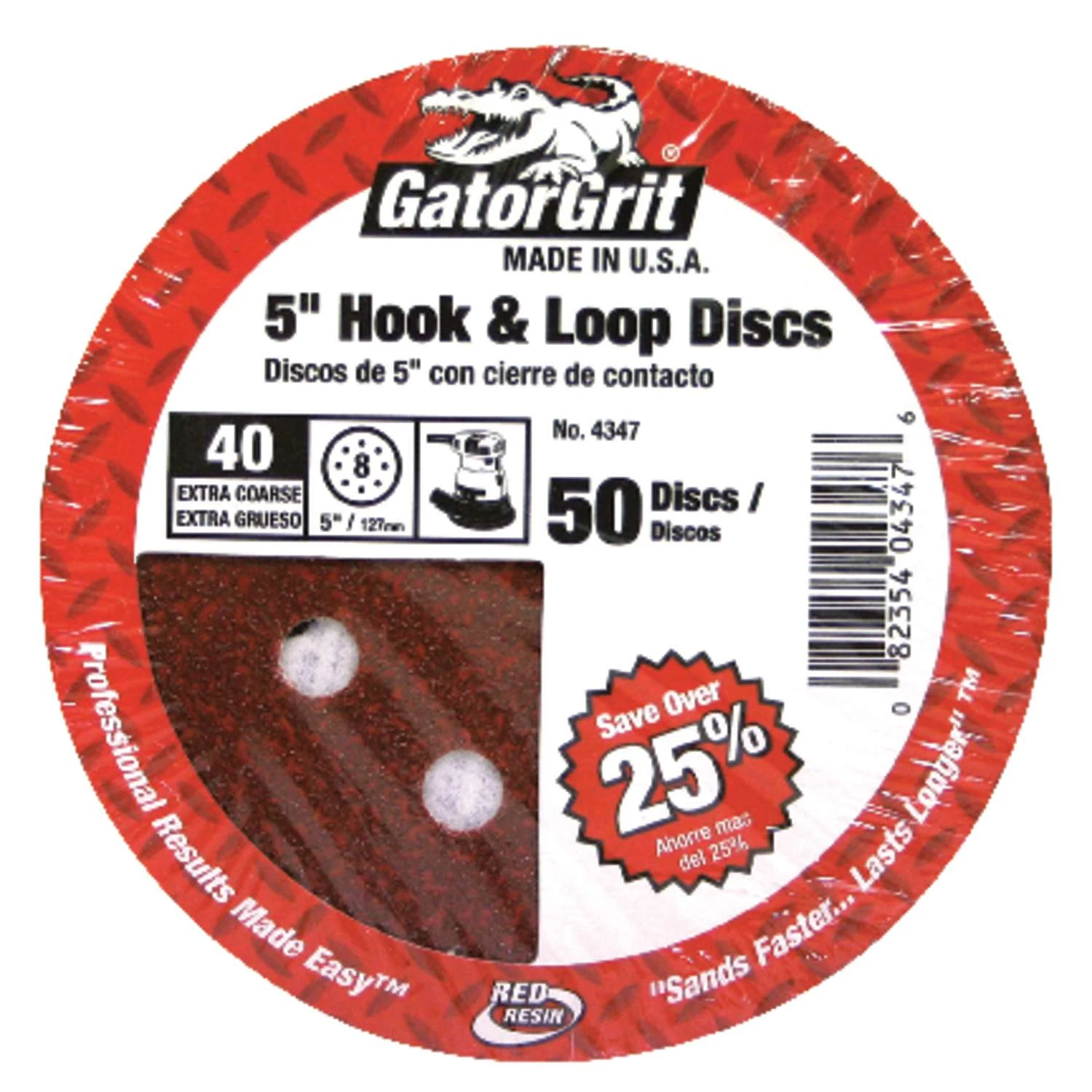 Gator 5 In. Aluminum Oxide Hook And Loop Sanding Disc 40 Grit Extra Coarse 50 Pk 3 Gator 5 In. Aluminum Oxide Hook And Loop Sanding Disc 40 Grit Extra Coarse 50 Pk
