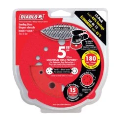 Diablo 5 In. Ceramic Blend Hook And Lock Sanding Disc 180 Grit Very Fine 15 Pk