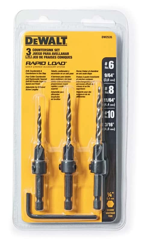 DeWalt Rapid Load #6, #8 And #10 Steel Countersink Set 3 Pc 4 DeWalt Rapid Load #6, #8 And #10 Steel Countersink Set 3 Pc - Image 2