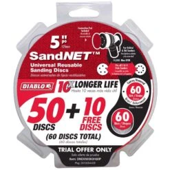 Diablo SandNet 5 In. Ceramic Blend Hook And Lock Sanding Disc 60 Grit Coarse 50 Pk