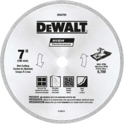 DeWalt High Performance 7 In. D X 5/8 In. Diamond Wet Tile Blade 1 Pc