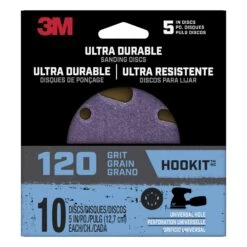 3M Ultra Durable 5 In. Ceramic Hook And Loop Sanding Disc 120 Grit 10 Pk