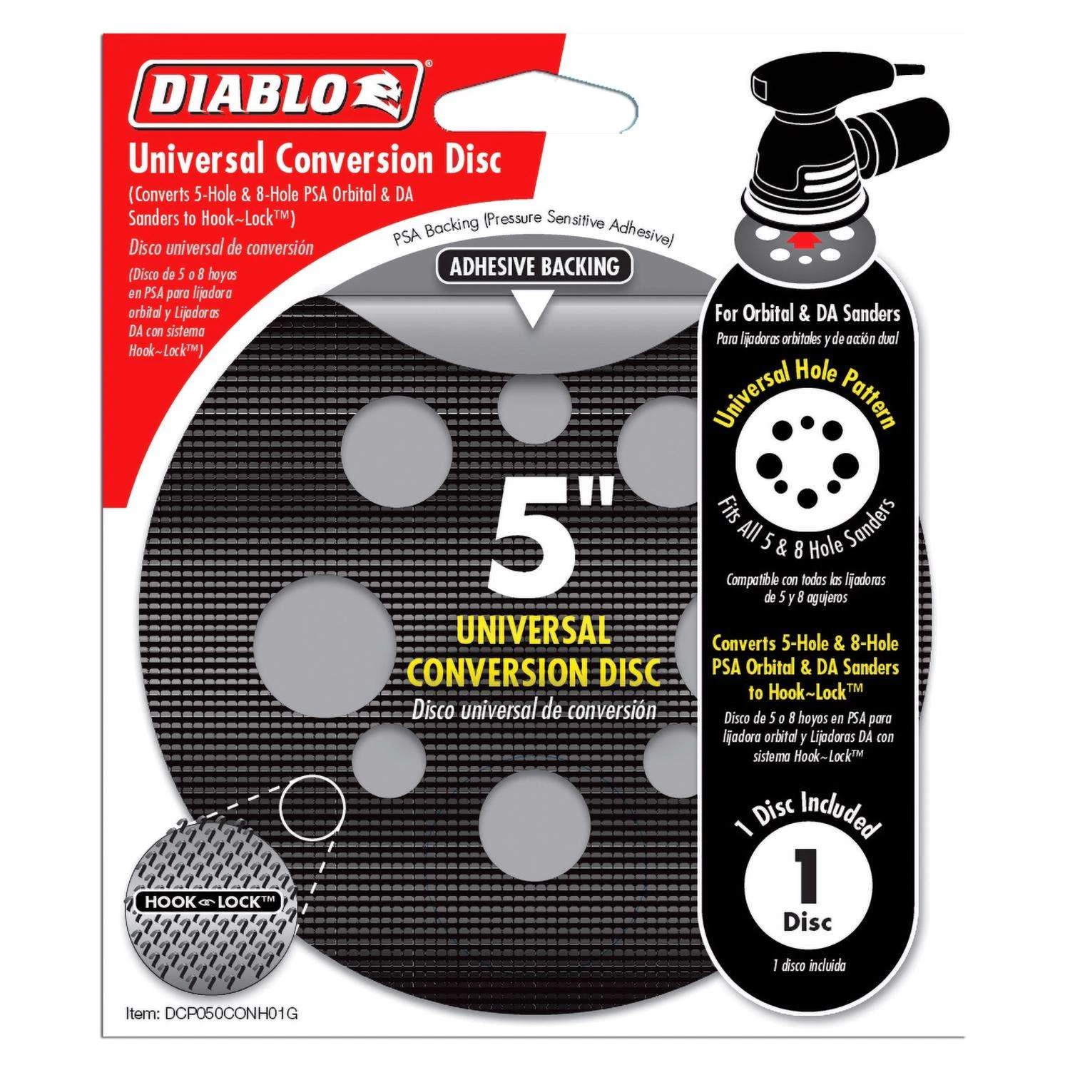 Diablo 5 In. Ceramic Blend Hook And Lock Conversion Pad 1 Pk 3 Diablo 5 In. Ceramic Blend Hook And Lock Conversion Pad 1 Pk