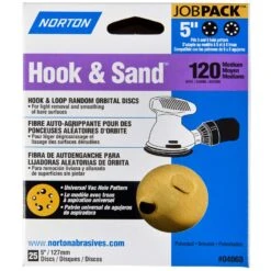 Norton Hook & Sand 5 In. Aluminum Oxide Hook And Loop A290 Sanding Disc 120 Grit Medium 25 Pk