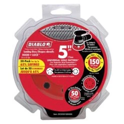 Diablo 5 In. Ceramic Blend Hook And Lock Sanding Disc 150 Grit Very Fine 50 Pk