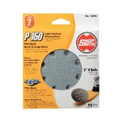 Shopsmith 5 In. Aluminum Oxide Hook And Loop Sanding Disc 150 Grit Fine 15 Pk