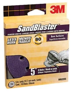 3M 5 In. Ceramic Blend Hook And Loop Sanding Disc 80 Grit Medium 10 Pk
