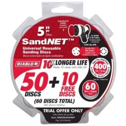 Diablo SandNet 5 In. Ceramic Blend Hook And Lock Sanding Disc 400 Grit Ultra Fine 50 Pk