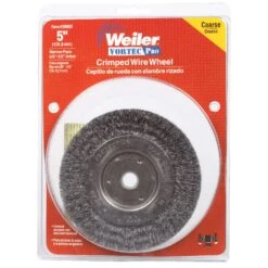 Weiler Vortec Pro 5 In. Crimped Wire Wheel Brush Carbon Steel 6000 Rpm 1 Pc