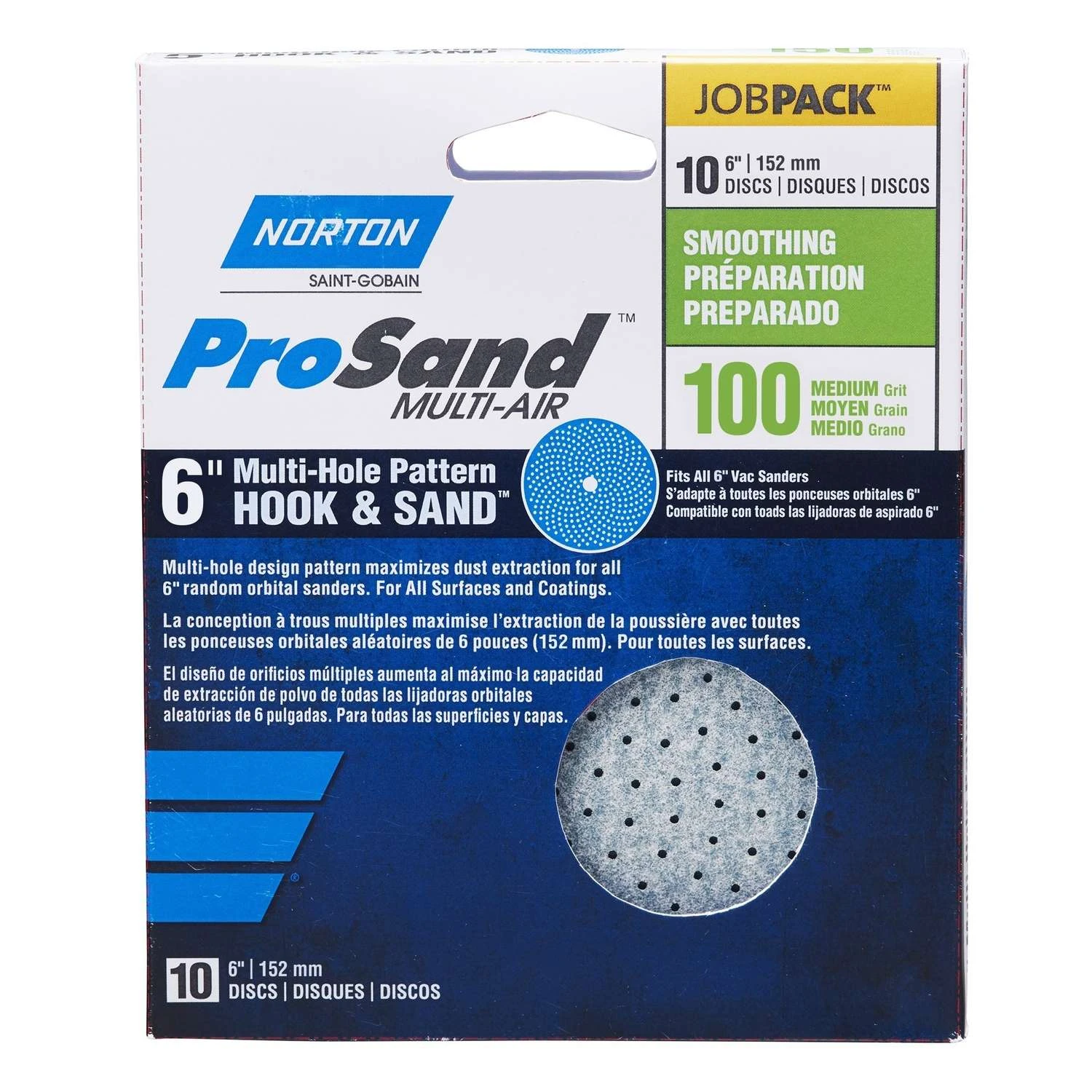 Norton ProSand 6 In. Ceramic Alumina Hook And Loop A975 Sanding Disc 100 Grit Medium 10 Pk 3 Norton ProSand 6 In. Ceramic Alumina Hook And Loop A975 Sanding Disc 100 Grit Medium 10 Pk