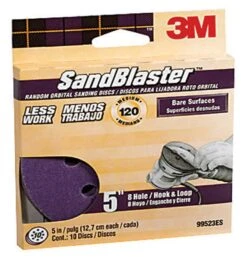 3M 5 In. Ceramic Blend Hook And Loop Sanding Disc 120 Grit Medium 10 Pk