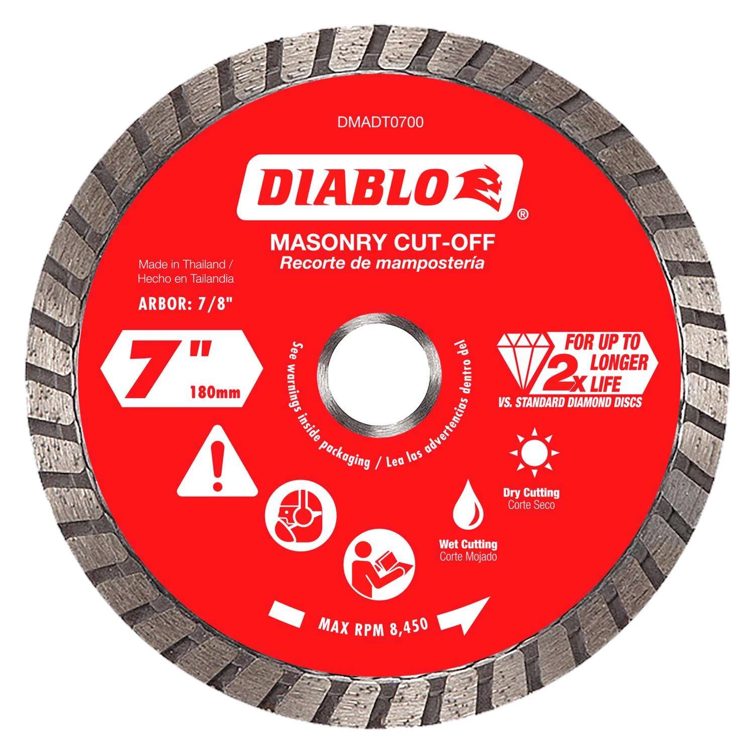 Diablo 7 In. D X 7/8 In. Diamond Masonry Cut-Off Disc 1 Pk 3 Diablo 7 In. D X 7/8 In. Diamond Masonry Cut-Off Disc 1 Pk
